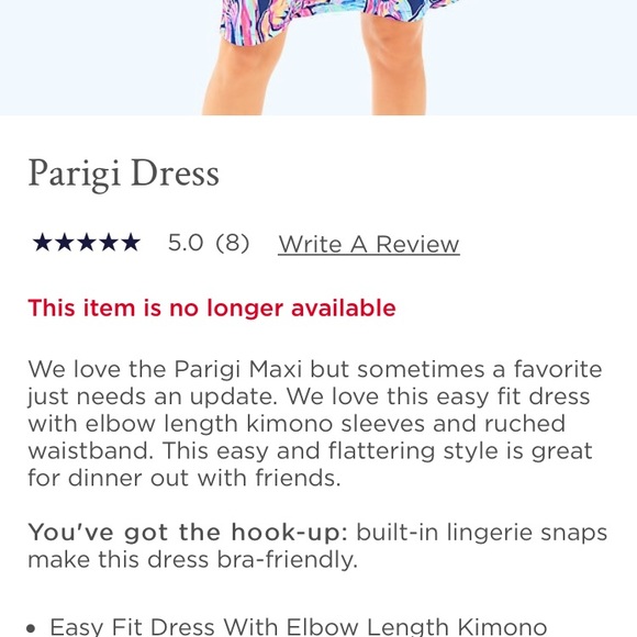 (SOLD) Lilly Pulitzer Parigi dress - Picture 3 of 3